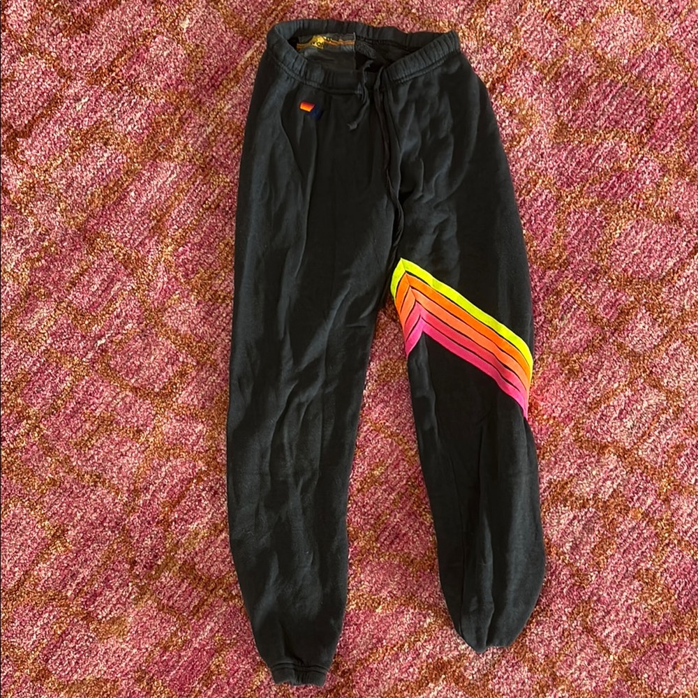 Black AV sweats with Colorful Chevron Design